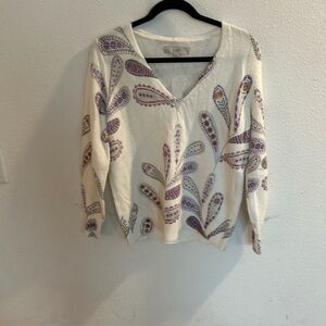 Loft Women’s Purple Pasley Sweater

Size M
NWT